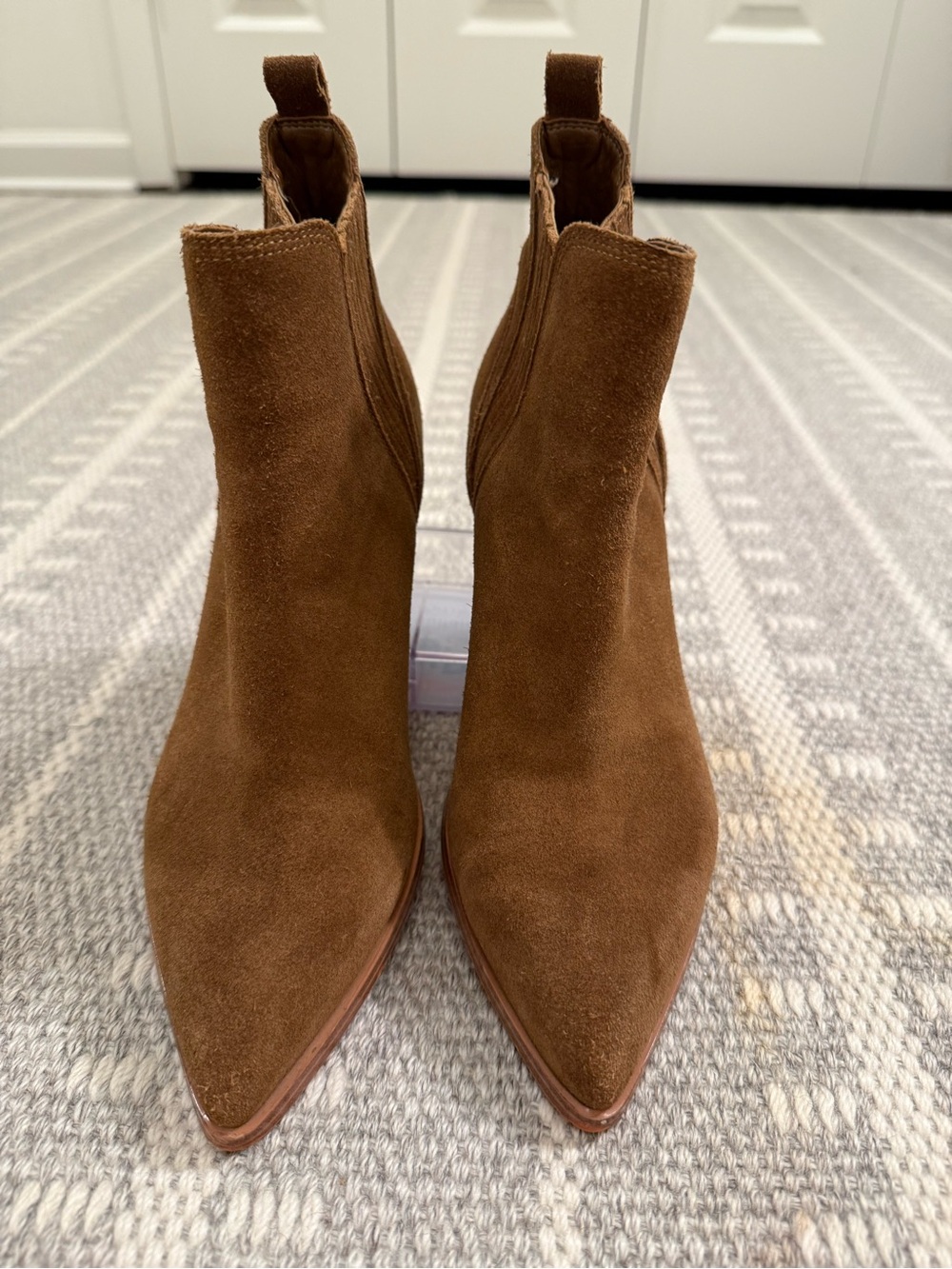 Marc Fisher Western Brown Suede Pointed Toe Ankle Boots Size 6.5